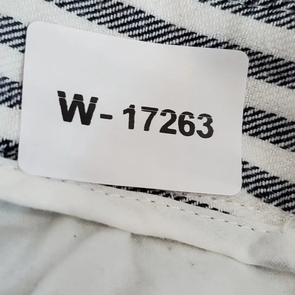 Banana Republic Women Pants 6 White Cotton Linen Striped Dress Pants Avery Slim